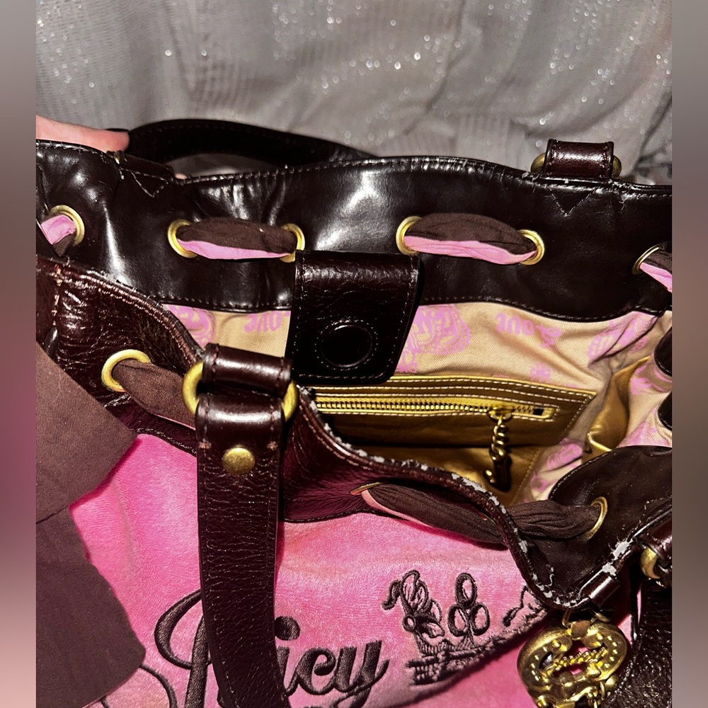 * SOLD *Juicy Couture Pink and Brown rare vintage daydreamer Bag - Picture 6 of 15